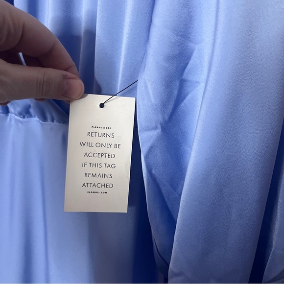 Eloquii Plus Size Satin Maxi Dress Long Sleeves Periwinkle Blue Women's 22 - Picture 8 of 10